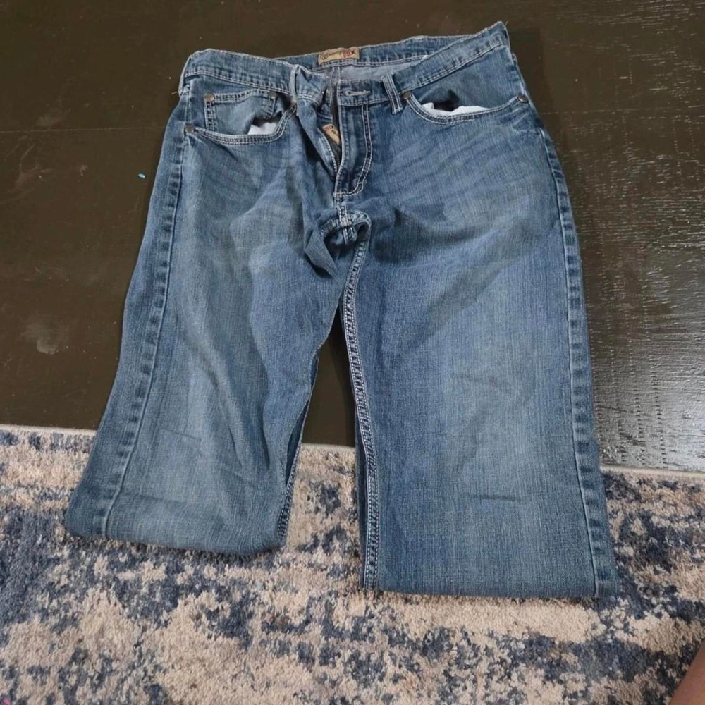 Wrangler Style 42 Vintage Bootcut Jeans Men's Medium Wash Denim Blue Pants